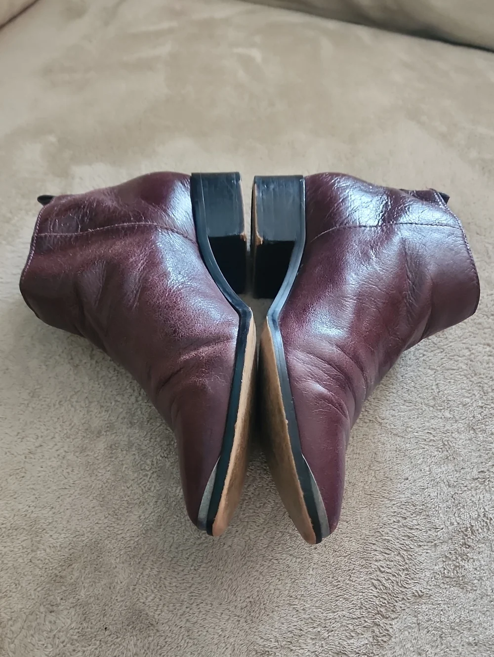 1.STATE Women's Pointed Ankle Boots in Burgundy